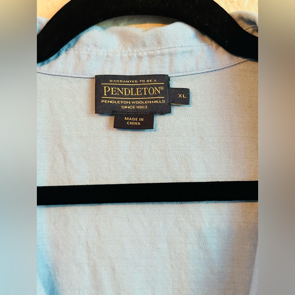 Pendleton 100% Cotton Collared Split Neck Sleevel… - image 5